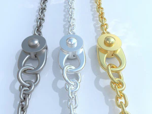 Lock on a chain -bracelet vvv2 3D Print Model
