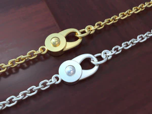 Lock on a chain -bracelet vvv2 3D Print Model