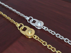 Lock on a chain -bracelet vvv2 3D Print Model