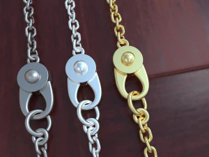 Lock on a chain -bracelet vvv2 3D Print Model