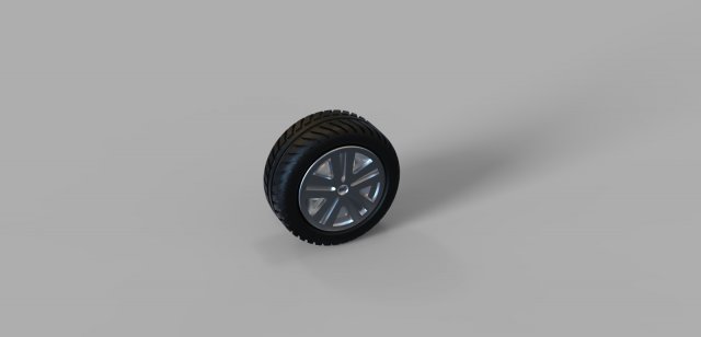 Wheel with tire 3D Print Model .c4d .max .obj .3ds .fbx .stl .blend 