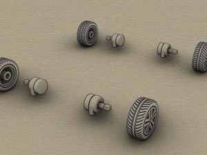 Wheel with tire 3D Print Model