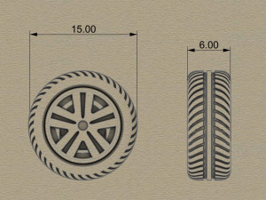 Wheel with tire 3D Print Model