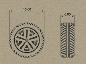 Wheel with tire 3D Print Model