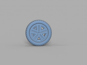 Wheel with tire 3D Print Model