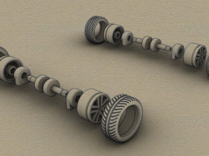 Wheel with tire 3D Print Model