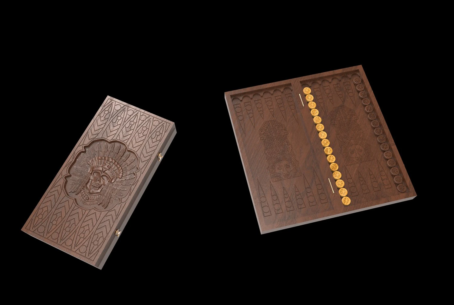 Backgammon indian 3D Print Model .c4d .max .obj .3ds .fbx .stl .blend 