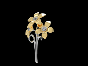 Flower brooch 3D Print Model