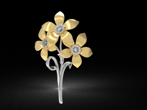 Flower brooch 3Dプリントモデル