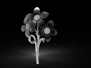 Flower brooch 3Dプリントモデル