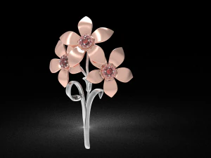 Flower brooch 3D Print Model