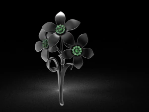 Flower brooch 3D Print Model
