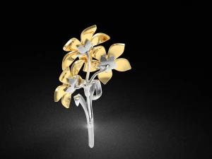 Flower brooch 3D Print Model