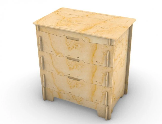 레이저 절단용 서랍장 3D 모델 .c4d .max .obj .3ds .fbx .stl .blend 