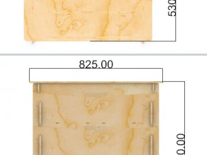 레이저 절단용 서랍장 3D 모델