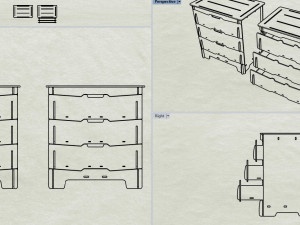 Chest of drawers for laser cutting Modelo 3D