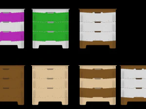 레이저 절단용 서랍장 3D 모델