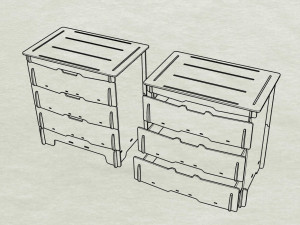 Chest of drawers for laser cutting Modelo 3D