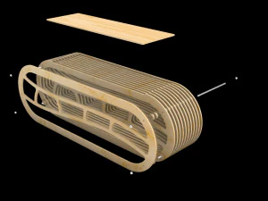 Bench laser cutting 3D Model