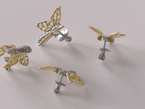 Butterfly earrings vvv 3D Print Model