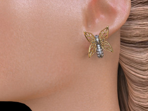 Butterfly earrings vvv 3D Print Model