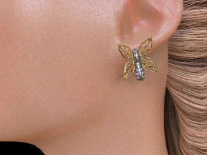 Butterfly earrings vvv 3D Print Model