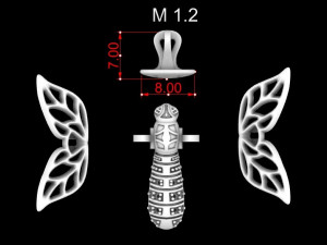 Butterfly earrings vvv 3D Print Model