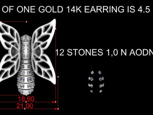 Butterfly earrings vvv 3D Print Model