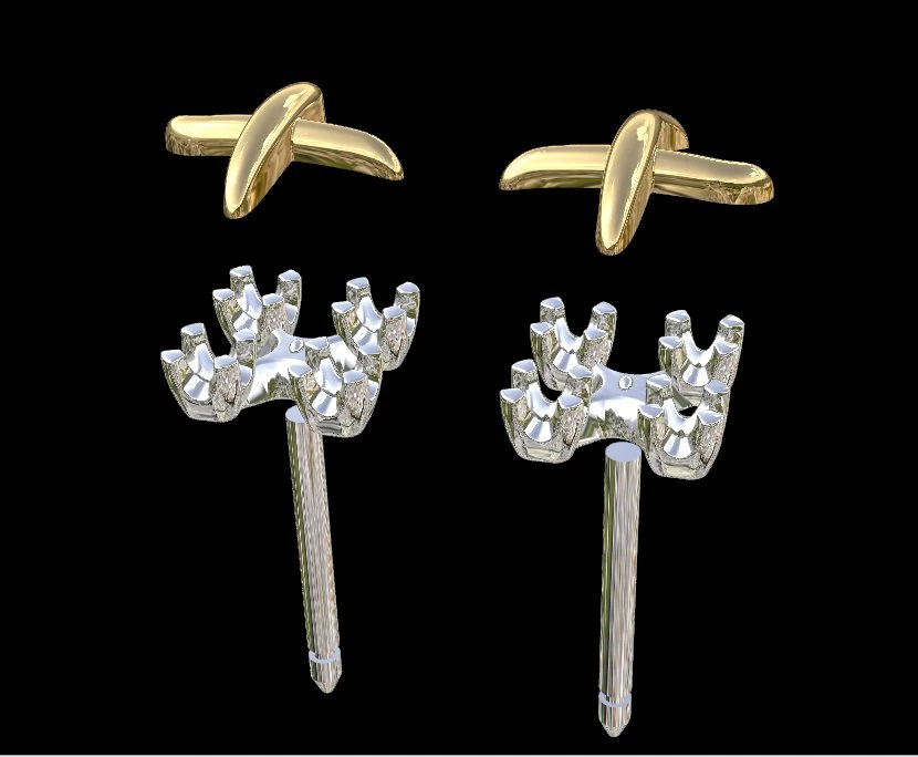Replica cross earrings 3D Print Model .c4d .max .obj .3ds .fbx .stl .blend 