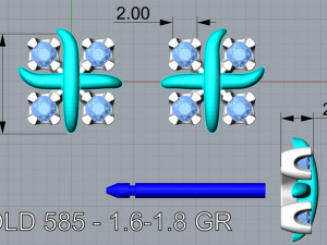 Replica cross earrings Model Cetak 3D