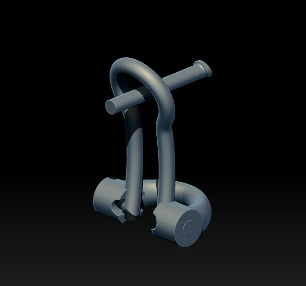 Lock plastic extruder skull butterfly movable latch 3D Print Model .c4d .max .obj .3ds .fbx .stl .blend 