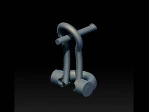 ロックプラスチック押出機スカルバタフライ可動ラッチ 3Dプリントモデル