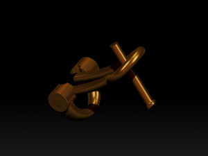Lock plastic extruder skull butterfly movable latch 3Dプリントモデル