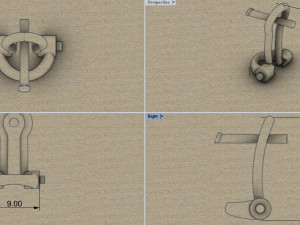 Lock plastic extruder skull butterfly movable latch 3Dプリントモデル