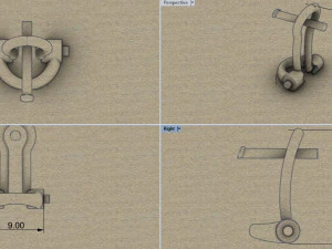 Lock plastic extruder skull butterfly movable latch 3D Print Model