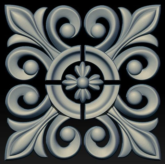 Rosette pattern 1 3D Print Model .c4d .max .obj .3ds .fbx .stl .blend 