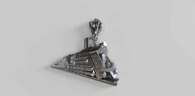 Bas - relief steam locomotive 3D Принт Модель .c4d .max .obj .3ds .fbx .stl .blend 