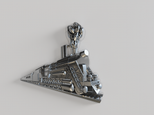 Bas - relief steam locomotive 3D Print Model