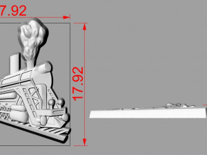 Bas - relief steam locomotive 3D Принт Модель