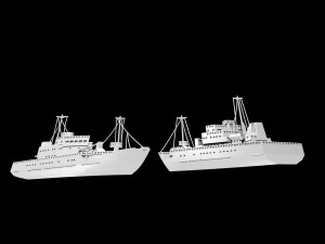 Bas-relief fishing vessel 3D Print Model