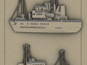 Bas-relief fishing vessel Model Cetak 3D