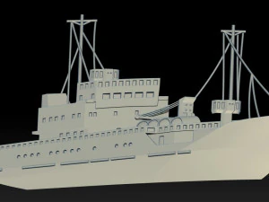 Bas-relief fishing vessel 3D Print Model