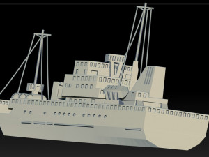 Bas-relief fishing vessel Model Cetak 3D