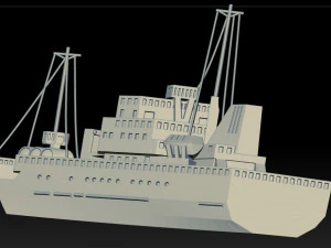 Bas-relief fishing vessel 3D Print Model