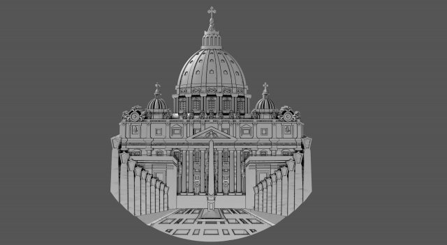 St peters cathedral vatican 3Dプリントモデル .c4d .max .obj .3ds .fbx .stl .blend 