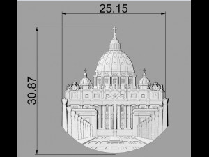 St peters cathedral vatican 3Dプリントモデル