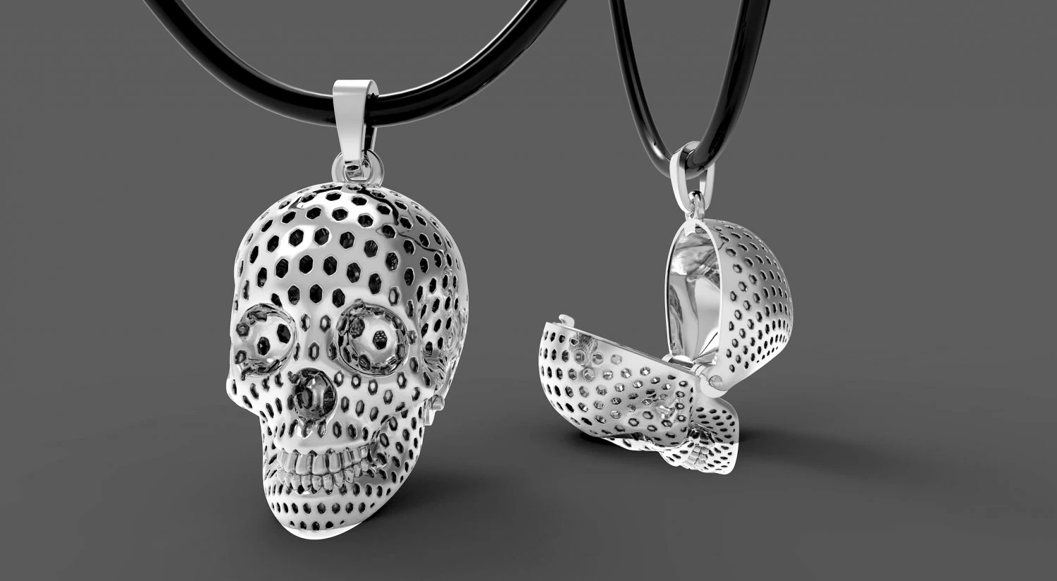 Pendant skull honeycomb 3D Print Model .c4d .max .obj .3ds .fbx .stl .blend