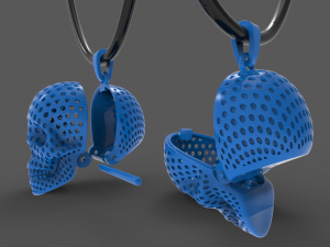 Pendant skull honeycomb 3D Baskı Modeli