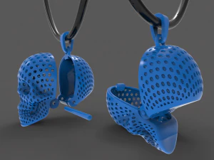 Pendant skull honeycomb 3D Print Model