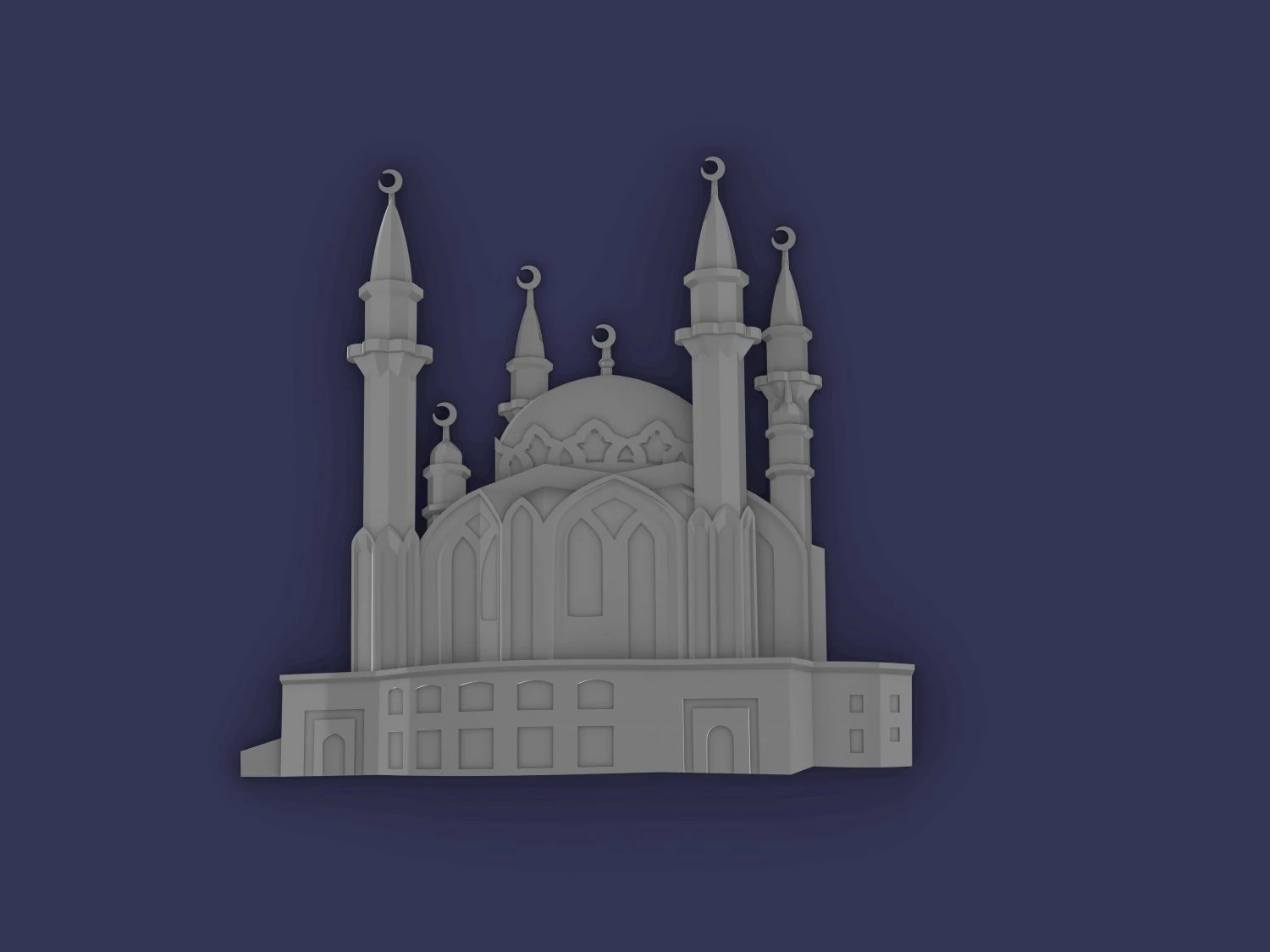 Mosque 3D Print Model .c4d .max .obj .3ds .fbx .stl .blend 
